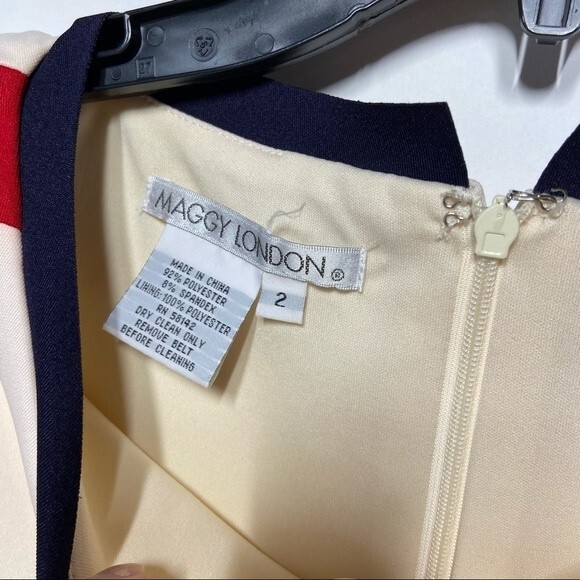 Maggy London Multicolor Techno Stretch Colorblock Jersey Sheath Dress 2 - Picture 5 of 7